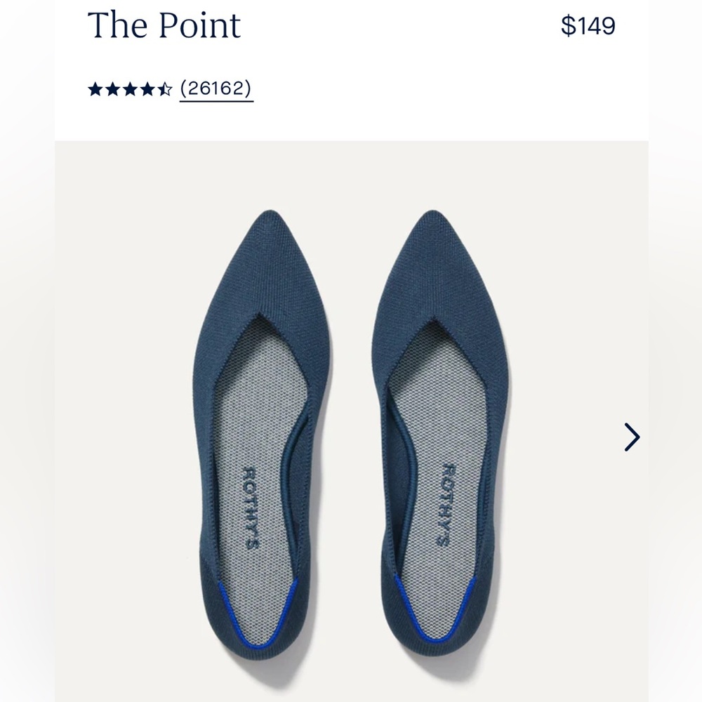 NWT Rothy’s The Pointe Navy Size 10.5